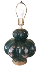 Mid Century Hollywood Regency Carl Falkenstein Melon / Bubble Glass Green Lamp picture
