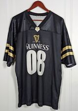 Guinness Beer #08 Football Jersey Black & Gold Size XL Adult Brewery Ireland picture