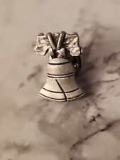Vintage  Liberty Bell Unsigned Pewter Silver Tone Lapel Pin Hat Pin Tie Tack picture