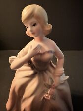 Vintage Napcoware Lady Planter Figurine C-6362 Japan Pink Dress Roses 5.5