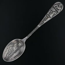Vintage Seattle Washington Souvenir Spoon Sterling Silver Figural Chief Rainier picture