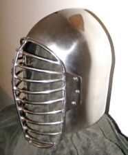 Custom SCA HNB 18 Gauge Steel Medieval Combat Bascinet Helmet with Bar Visor picture