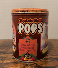Tootsie Roll Pop Tin Collectible Vintage 12 oz. w/ Chief Shooting Star 1998 picture