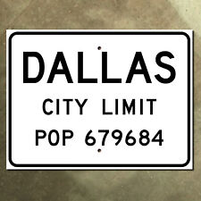 Texas Dallas city limit highway 1952 boundary marker 1950s road sign 28x21 picture