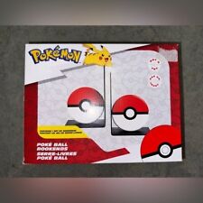 Pokemon POKE BALL BOOK ENDS Set High Quality Wood & Metal Official Licensed NEW picture