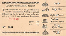 Colonial Willamsburg Admission Tickets Aug 24, 1948  (No. 1868 & No. 1867) picture