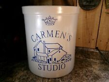 Unique Vintage Blue Crown USA 5 Gallon Stoneware Crock ~ Carmen's Studio picture