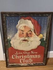 Vintage Santa Christmas Club App32X24” Framed Advertisement Store Display Read picture