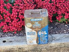 Vintage ALLSTATE Motor Oil Tin Can Advertising Empty 2.5 Gal 10 Qt Mancave As Is picture