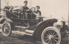 3R Photograph Man Boy Old Touring Car Driver Early Automobile Chauffeur 1910-20s picture