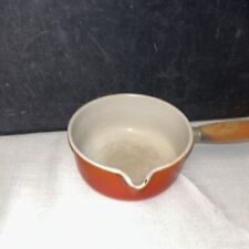 Vtg Le Creuset Flame Orange Pan #16 Wood Handle Pour Spout France Cast Iron picture