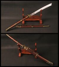 Long Rosewood Handle Kangxi Sword Chinese Emperor Broadsword Folded Steel Blade picture