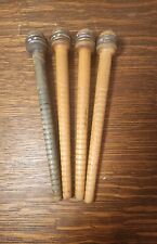 4 Vintage Industrial Textile Mill Wooden Spools Bobbins Spindles picture
