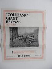 1934 Goldbank Giant Bronze Turkey Brochure Bird Bros Meyersdale Poultry Vintage picture