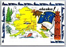 Postcard Map of Alaska Posted Continental    F 15 picture