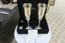 LENOX THINGS REMEMBERED SILVER PLATING   2 TOASTING GLASSES IN BLACK VELVET BOX picture