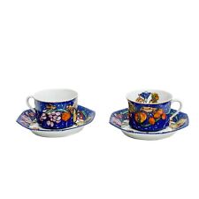 Pair Hermes Porcelain Cup and Saucers Marqueterie Pierres d'Orient d'Occident picture