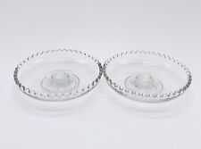 2 Imperial Glass Candlewick Rolled Candlestick Holders Clear dish 5.75