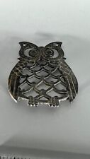 VINTAGE CAST IRON OWL TRIVET METAL CUP COASTER AS IS  picture