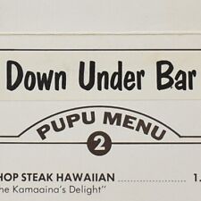 1950s Down Under Bar Restaurant Pupu Menu Ala Moana Center Boulevard Honolulu HI picture