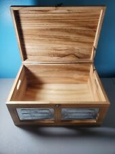 Large Wooden Box With Hinged Lid And Small Turn Lock - Keeepsake - Trinket - Box picture