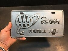 Vintage Triple A License Plate 50 Year Member Aluminum picture