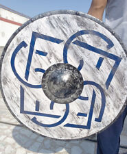 Premium Wooden Viking Shield, Battle Ready Handmade Decorative Gift Item Style picture