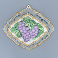 Franklin Mint Le Cordon Bleu Glazed Ceramic Jello Mold Purple Grapes VTG Décor picture