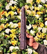 Large 340MM Natural Grey Kyanite Stone Chakra Healing 8 Faceted Obelisk Tower picture
