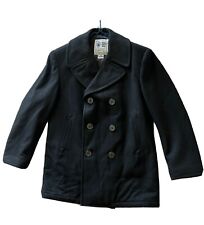 US Navy Pea Coat Sz 42R DSCP Quarterdeck Military Black Wool USA Made Mens picture