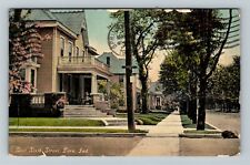 Peru IN, East Sixth Street & North Wabash, Indiana c1912 Vintage Postcard picture
