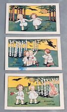 Vintage THE PINK OF PERFECTION Unused HALLOWEEN Postcards Lot of 3 picture