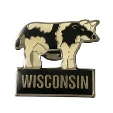 Vintage Wisconsin Cow Travel Souvenir Pin picture