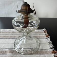 Vintage Oil Lantern glass with antique brass top/the word 