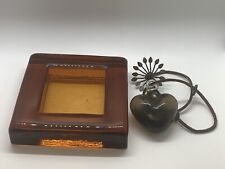Jan Barboglio Adelita Heartblessing blown chocolate glass heart + Glass Tray picture