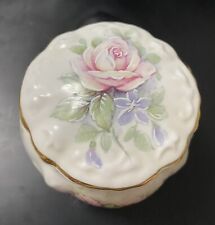 Vintage Rose Trinket Box Fine Bone China Crown Victorian Staffordshire England  picture