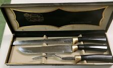 Peeredge Finest Sheffield Stainless 24KT Gold Plated Forever Sharp Carving Set picture