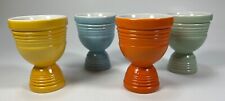 Vintage Fiestaware Double Egg Cup Set of 4 Fiesta Orange Green Blue Yellow VGUC picture