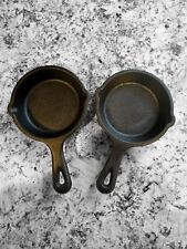 2 Lodge Miniature Cast Iron Pans Skillets Spoon Rest Ashtray LMS & MS USA 🇺🇸 picture