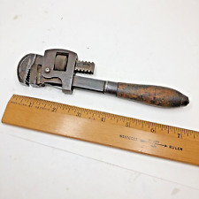 Antique JP Danielson No. 8 Monkey-Pipe Wrench Wooden Handle Jamestown NY USA picture