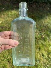 Antique Dr. Kennedy’s Medical Discovery Aqua Glass Bottle Roxbury MA 8.75” Cure picture