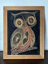 Vintage Mid Century Nail Art Owl Wall Hanging picture