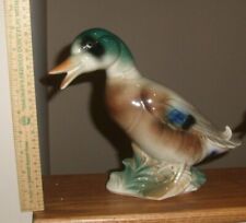 VTG Royal Copley Ceramic Mallard Duck Figurine Drake Porcelain LG 9.5