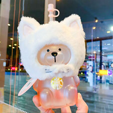 2021 Starbucks Tumbler Sakura Season Pink Cat Headgear Bear Glass Straw Cup picture