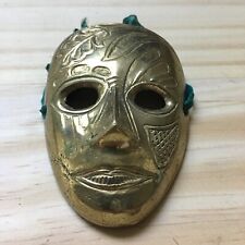 Vintage Miniature Solid Brass Face Mask Made in India 3