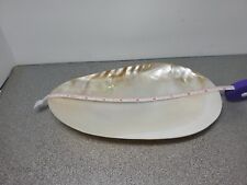 Mother Of Pearl Sea Shell Footed Tray Plate Caviar picture