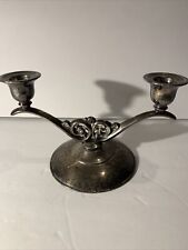 1940s Art Deco Silverplate 2 Candle Candelabra~Candle Holder~Hollywood Regency picture