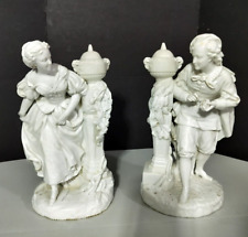 Antique German Meissen Porcelain Figurine Couple, 11.5