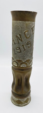 WW1 Vintage FRENCH France Reims TRENCH ART Flower Vase ARTILLERY SHELL 13-1/2” picture