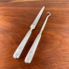 TIFFANY & CO VICTORIAN STERLING SILVER HANDLED MATCHING BUTTONHOOK & NAIL FILE picture